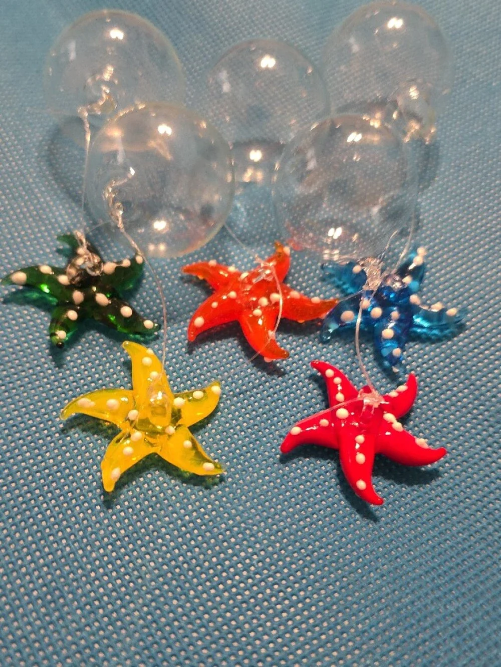 VTG Murano Style Hand Blown Glass Floating Aquarium Ornaments Lot of 17